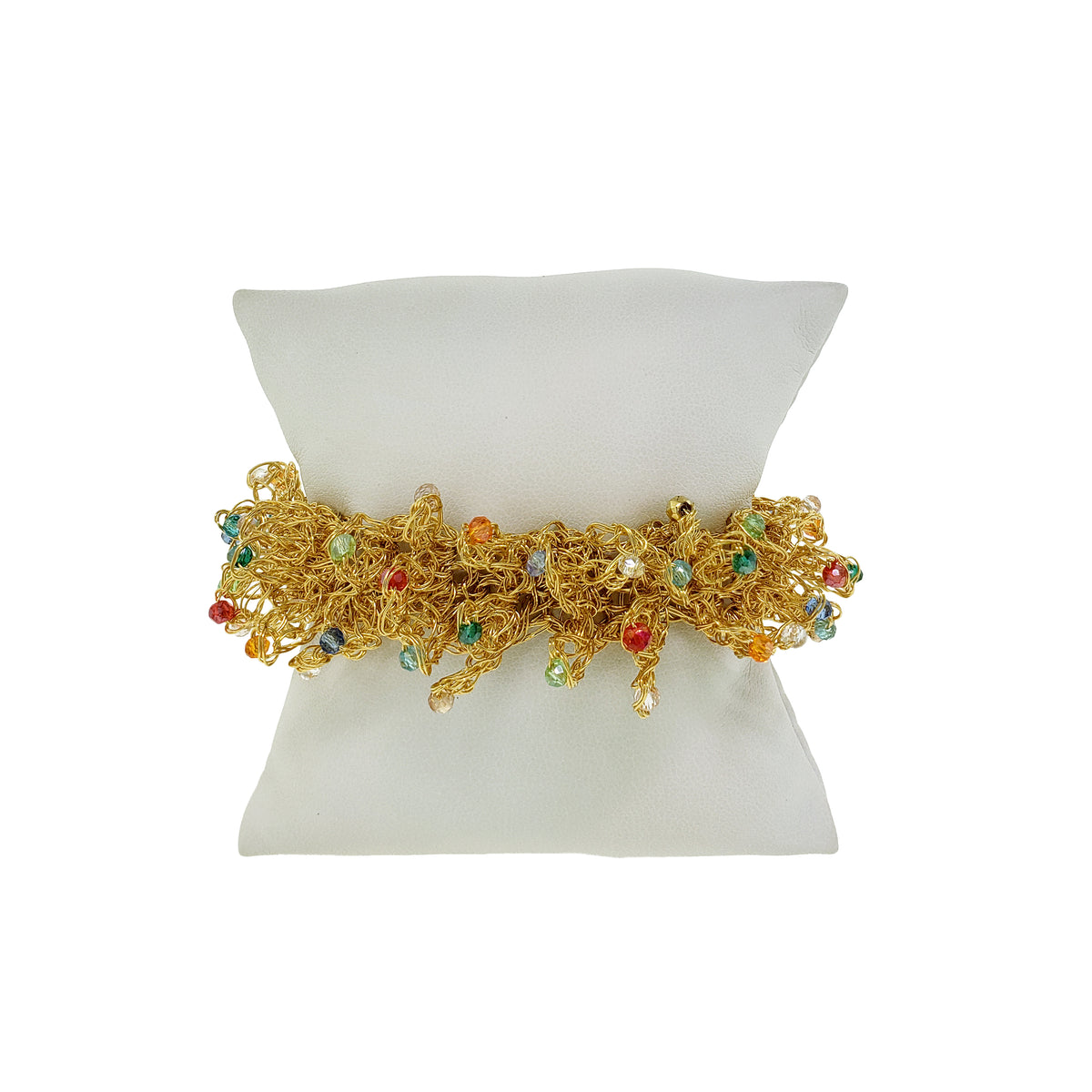 Multi & Gold Mix Sprinkle Handmade Crochet Bracelet