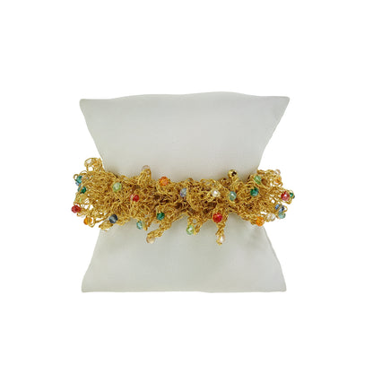 Multi & Gold Mix Sprinkle Handmade Crochet Bracelet