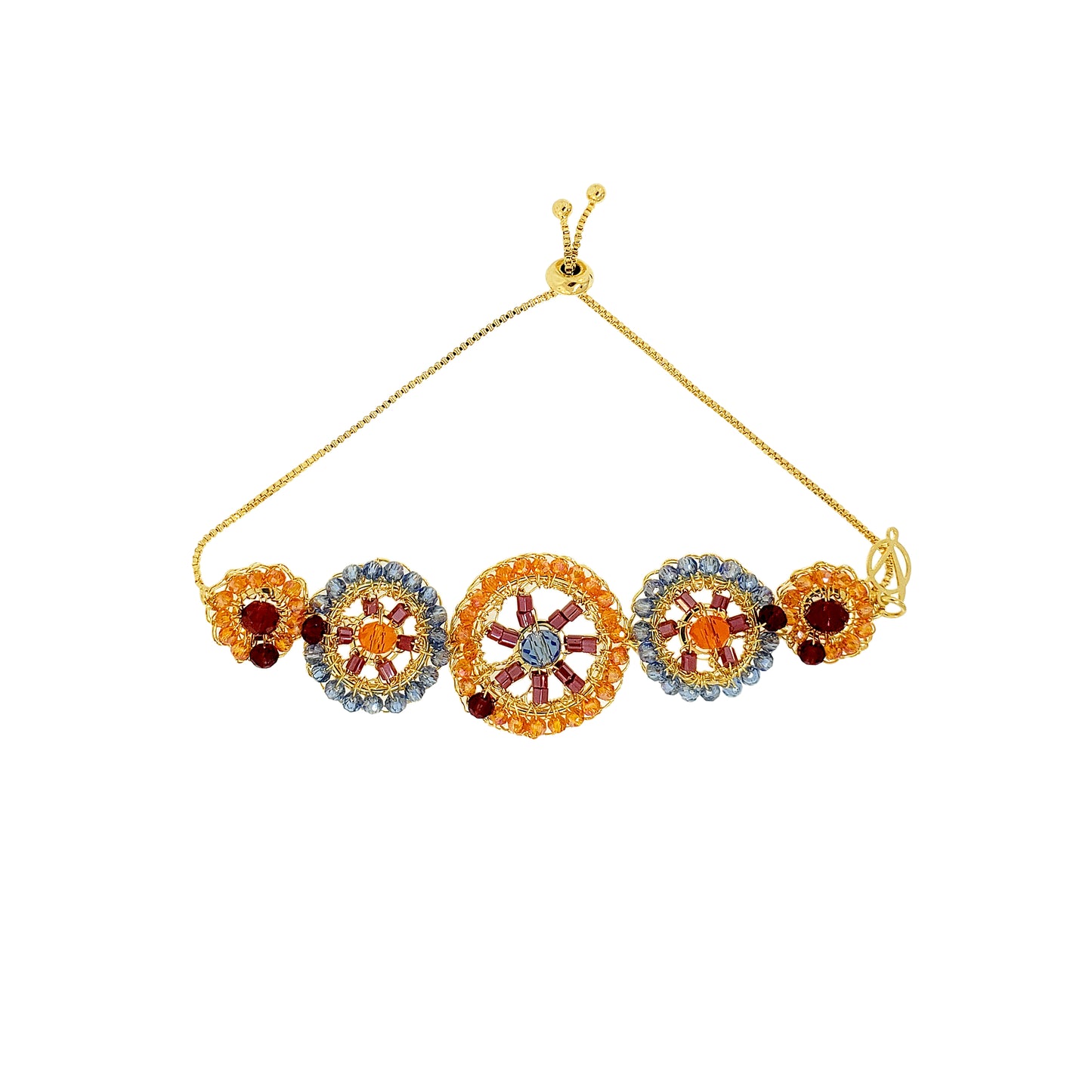 Sunrise Mix Chronos Handmade Crochet Bracelet