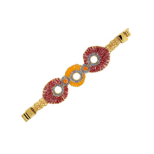 Sunrise Mix Aura Handmade Crochet Bracelet