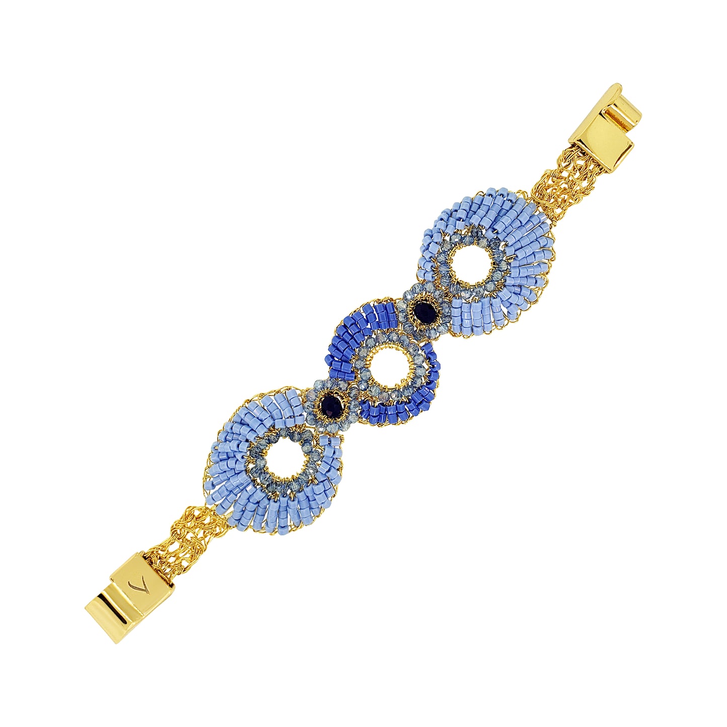 Sky Blue Mix Aura Handmade Crochet Bracelet
