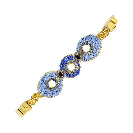 Sky Blue Mix Aura Handmade Crochet Bracelet