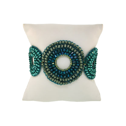 Teal Mix Gia Handmade Crochet Bracelet