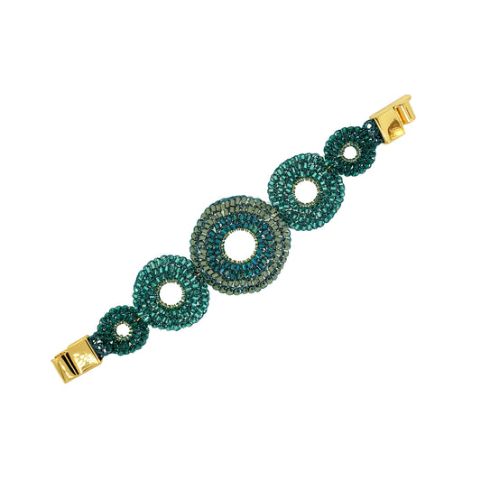 Teal Mix Gia Handmade Crochet Bracelet
