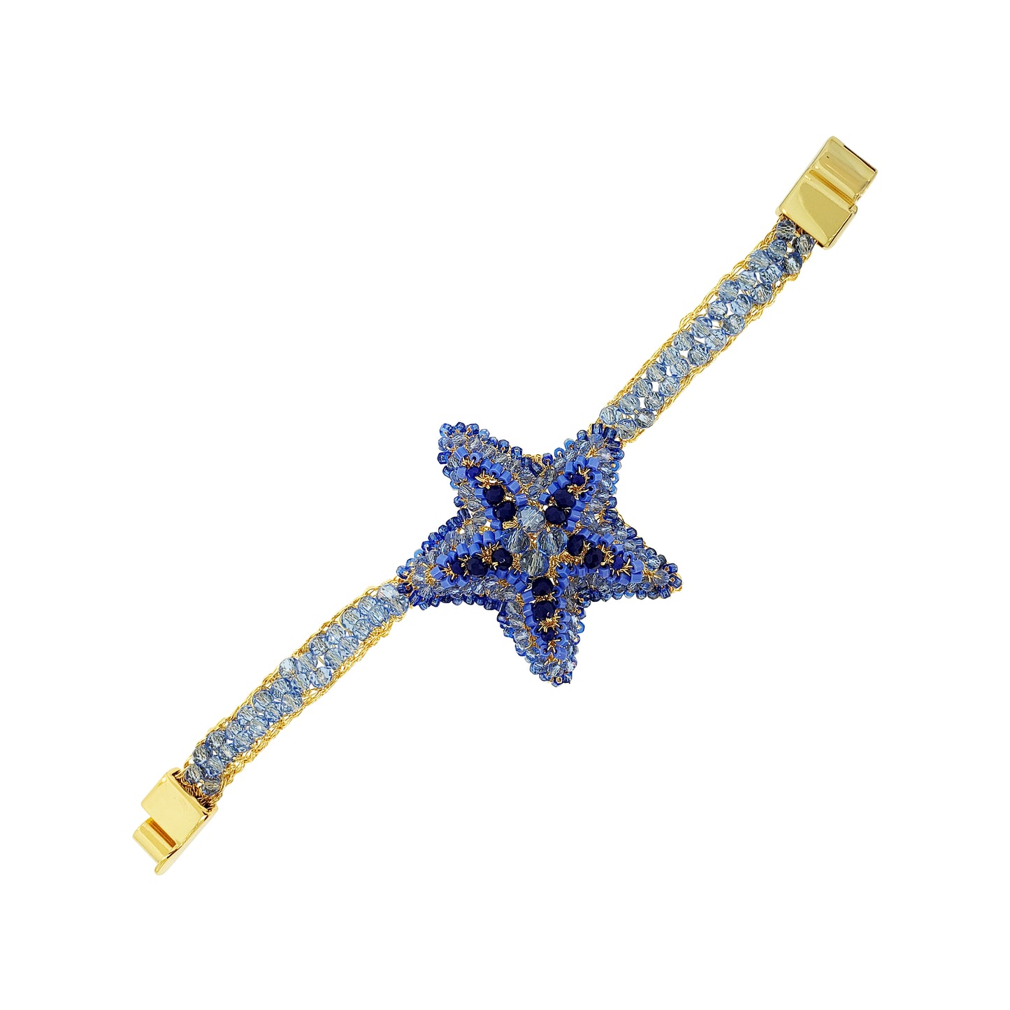 Sky Blue Mix Sea Star Handmade Crochet Bracelet