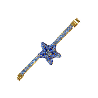 Sky Blue Mix Sea Star Handmade Crochet Bracelet