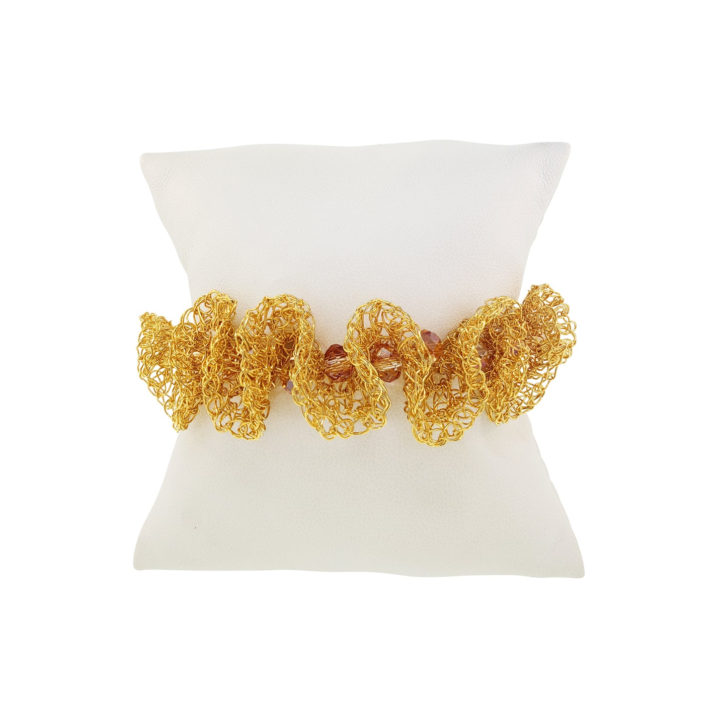 Amber-Gold-Nalu-cuff-Handmade-Crochet-Bracelet-cushion-handmade-crochet-bracelet-with-unique-design-18k-gold-filled-wire-hypoallergenic-lightweight-statement