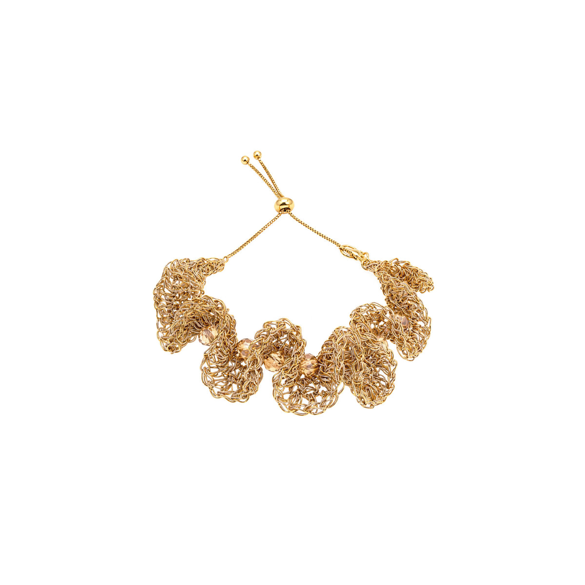 Vintage Gold Nalu Handmade Crochet Bracelet