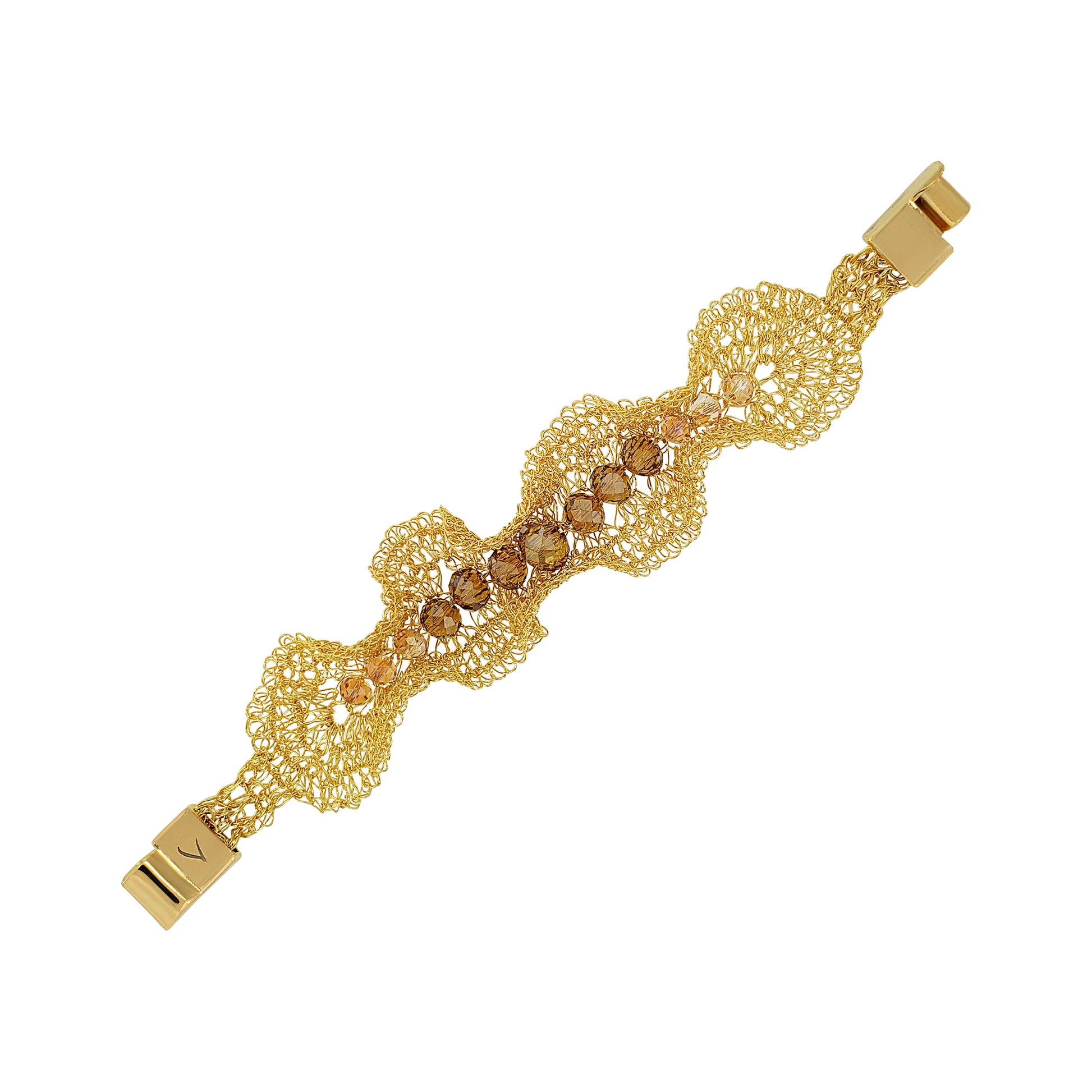 Amber-Gold-Nalu-maxi-cuff-Handmade-Crochet-Bracelet-handmade-crochet-bracelet-with-unique-design-18k-gold-filled-wire-hypoallergenic-lightweight-statement