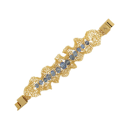 Blue-Gold-Nalu-maxi-cuff-Handmade-Crochet-Bracelet-handmade-crochet-bracelet-with-unique-design-18k-gold-filled-wire-hypoallergenic-lightweight-statement