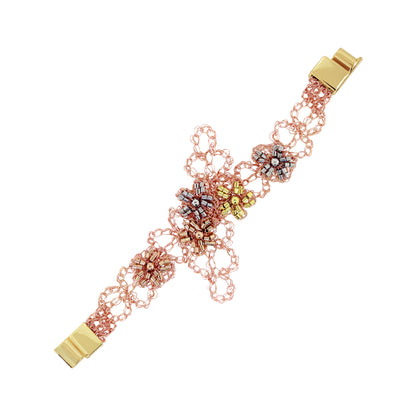 Trio Gold Mix Aster Handmade Crochet Bracelet