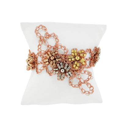 Trio Gold Mix Aster Handmade Crochet Bracelet