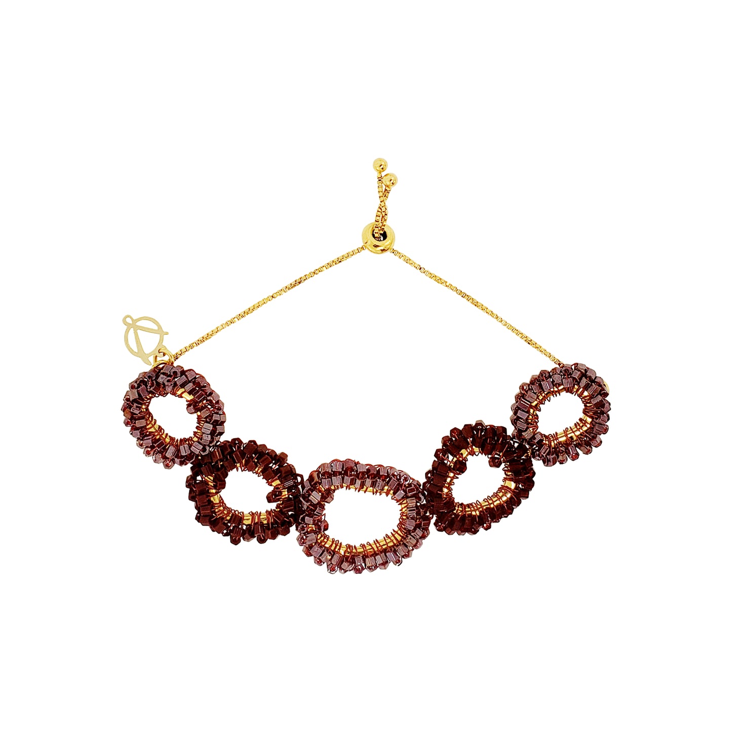 Burgundy Mix Halo Handmade Crochet Bracelet