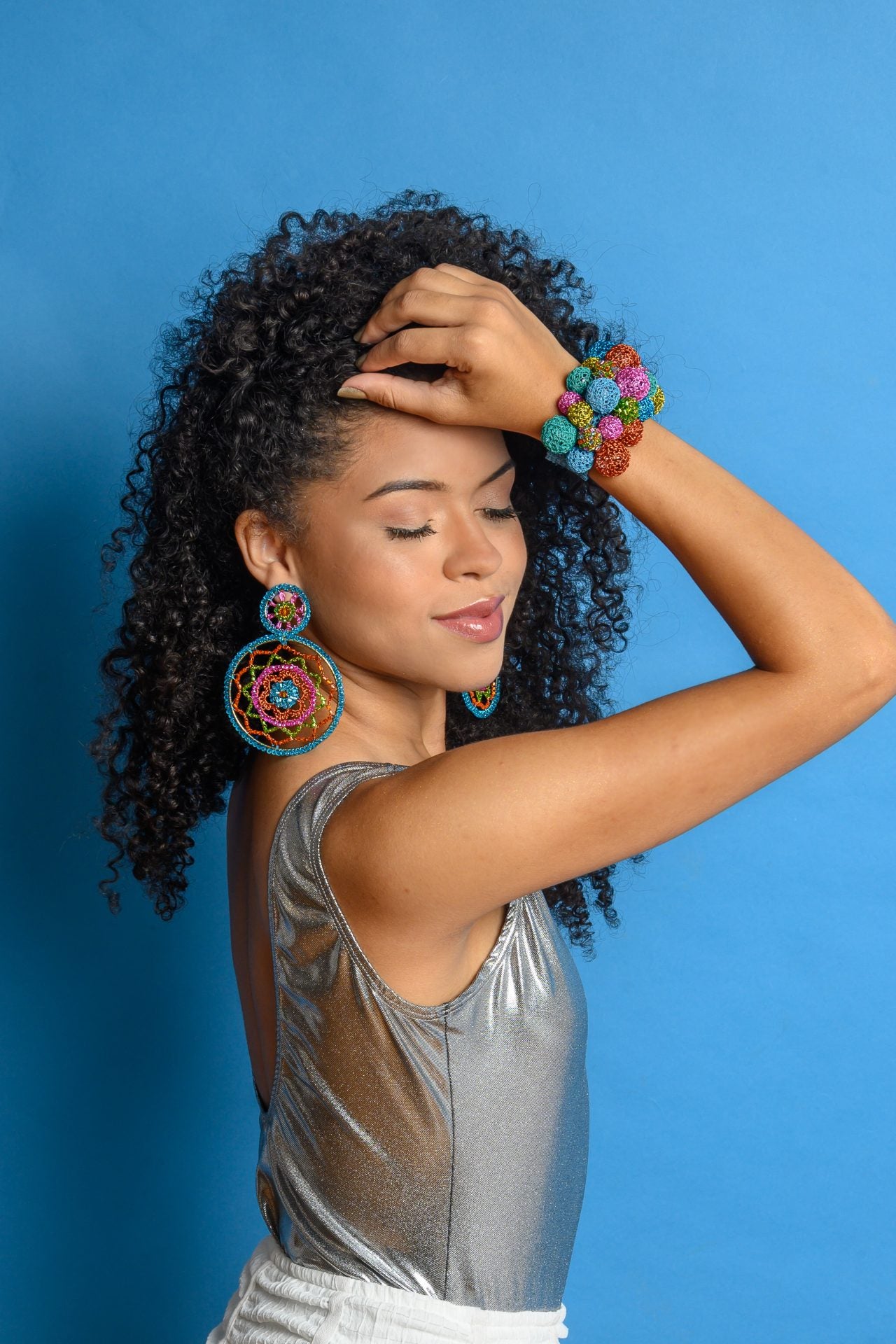 Mystic Amber Mix Lux Maxi Handmade Crochet Earrings