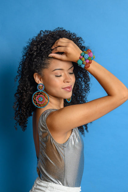 Mystic Amber Mix Lux Maxi Handmade Crochet Earrings