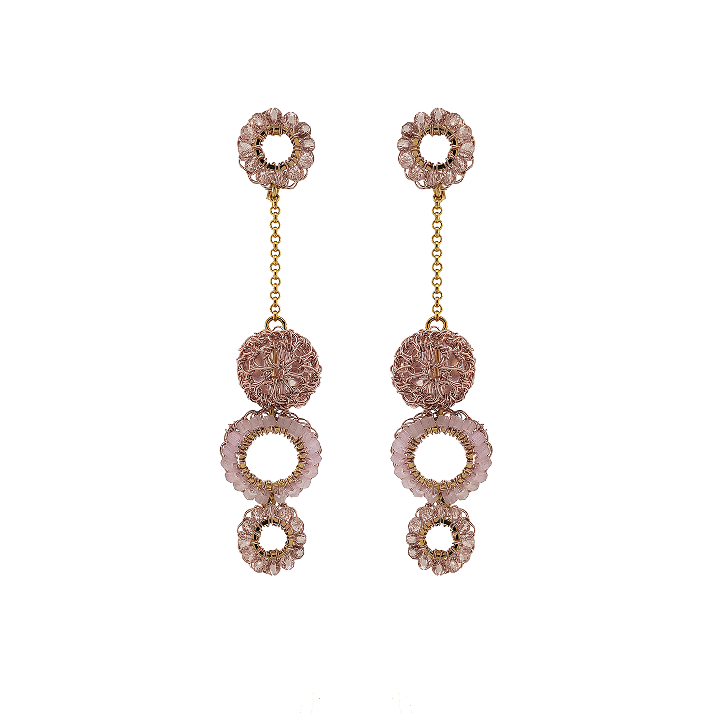 Mauve & Gold Salvia Handmade Earrings