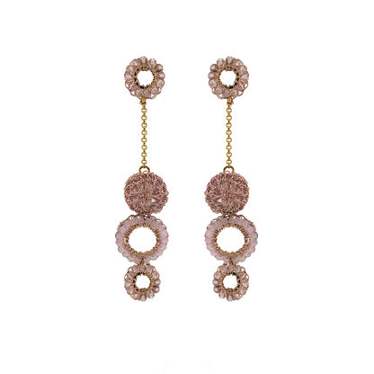 Mauve & Gold Salvia Handmade Earrings