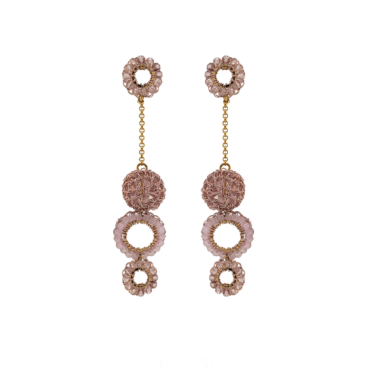 Mauve & Gold Salvia Handmade Earrings