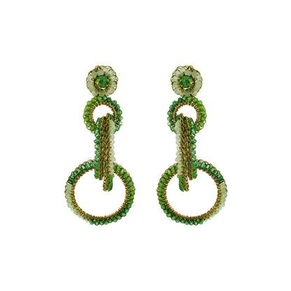 Jade Green Mix Grace Handmade Crochet Earrings