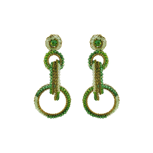 Jade Green Mix Grace Handmade Crochet Earrings