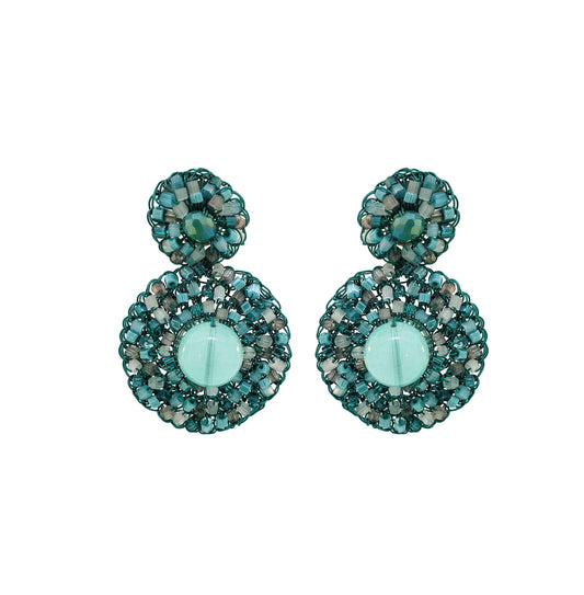 Turquoise Mix Hollie Mandala Handmade Crochet Earrings