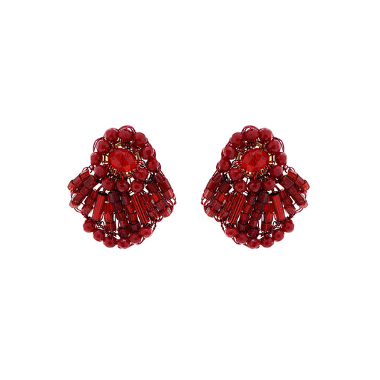 Cherry Red Mix Queen Mini Posts Handmade Crochet Earrings