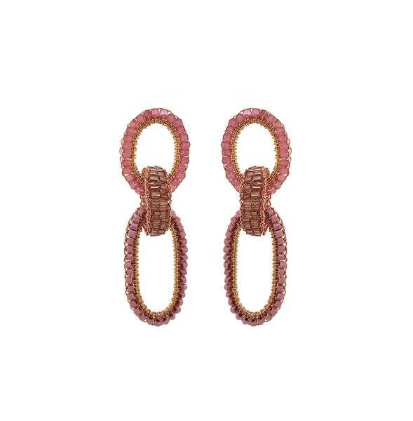 Rose Quartz Mix Stevie Handmade Crochet Earrings