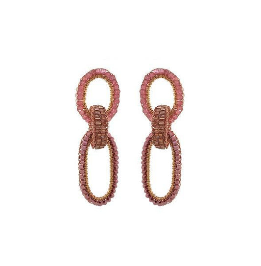 Rose Quartz Mix Stevie Handmade Crochet Earrings