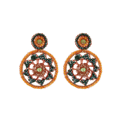 Mystic Amber Mix Zia Handmade Crochet Earrings
