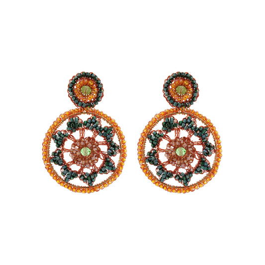 Mystic Amber Mix Zia Handmade Crochet Earrings