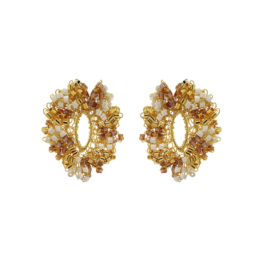 Golden Mix Roxy Handmade Crochet Earrings