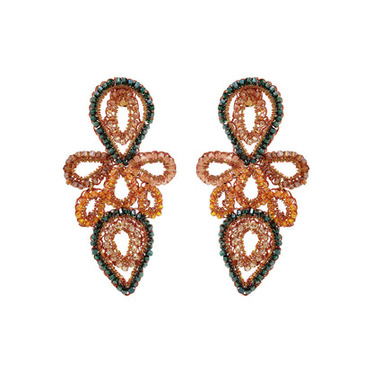 Mystic Amber Mix Trace Handmade Earrings