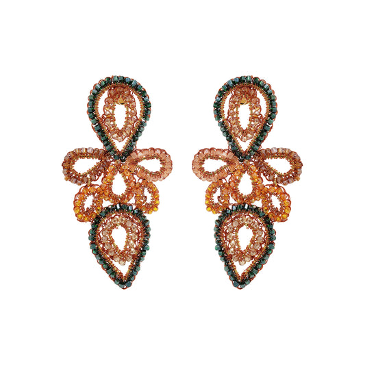 Mystic Amber Mix Trace Handmade Earrings