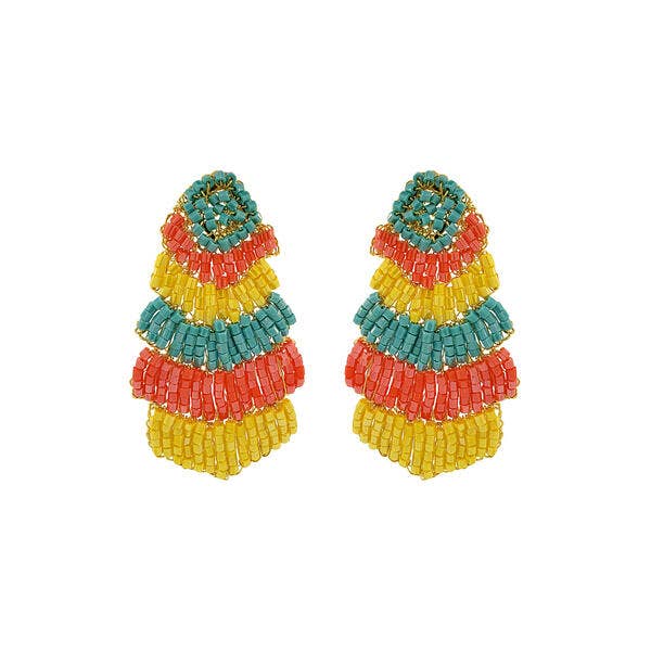 Summer Vibe Mix Chevron Handmade Crochet Earrings