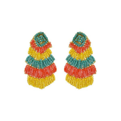 Summer Vibe Mix Chevron Handmade Crochet Earrings