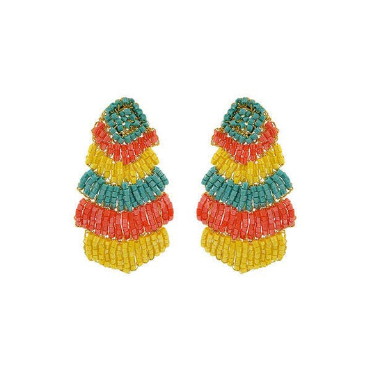 Summer Vibe Mix Chevron Handmade Crochet Earrings