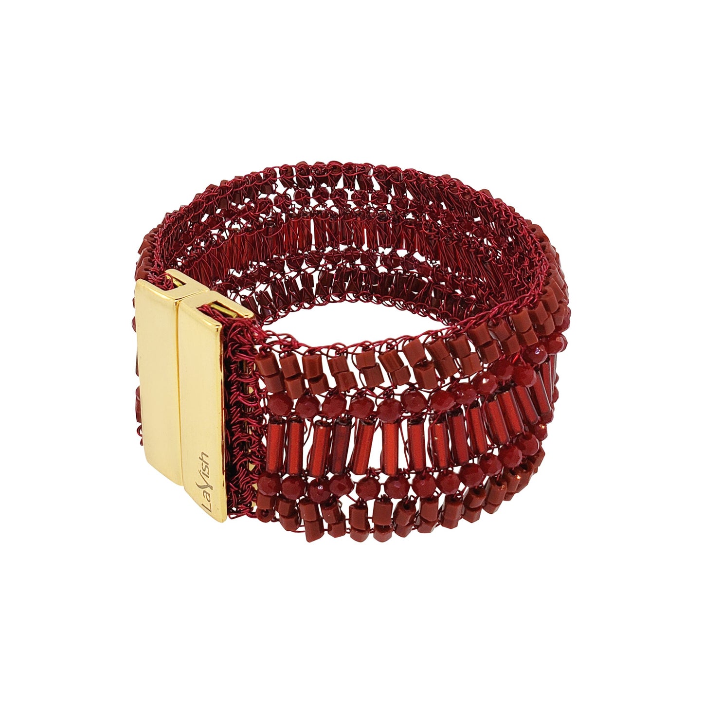 Cherry Red Mix Pawn Handmade Crochet Bracelet