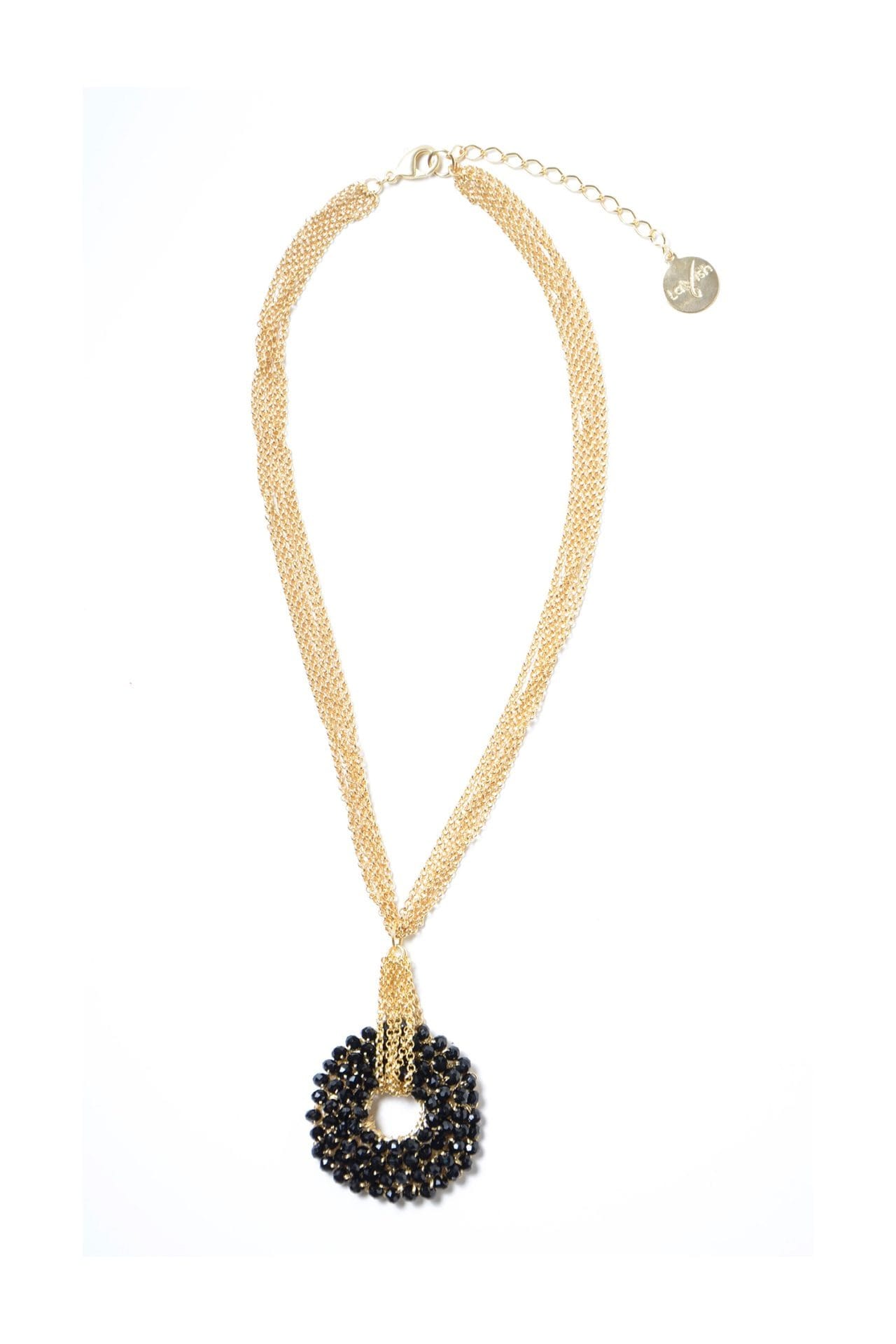 Black & Gold Snowdrop Handmade Necklace