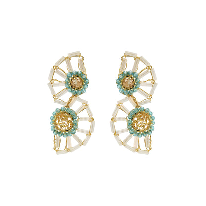 Seafoam Blue Mix Themis Handmade Crochet Earrings
