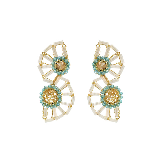 Seafoam Blue Mix Themis Handmade Crochet Earrings