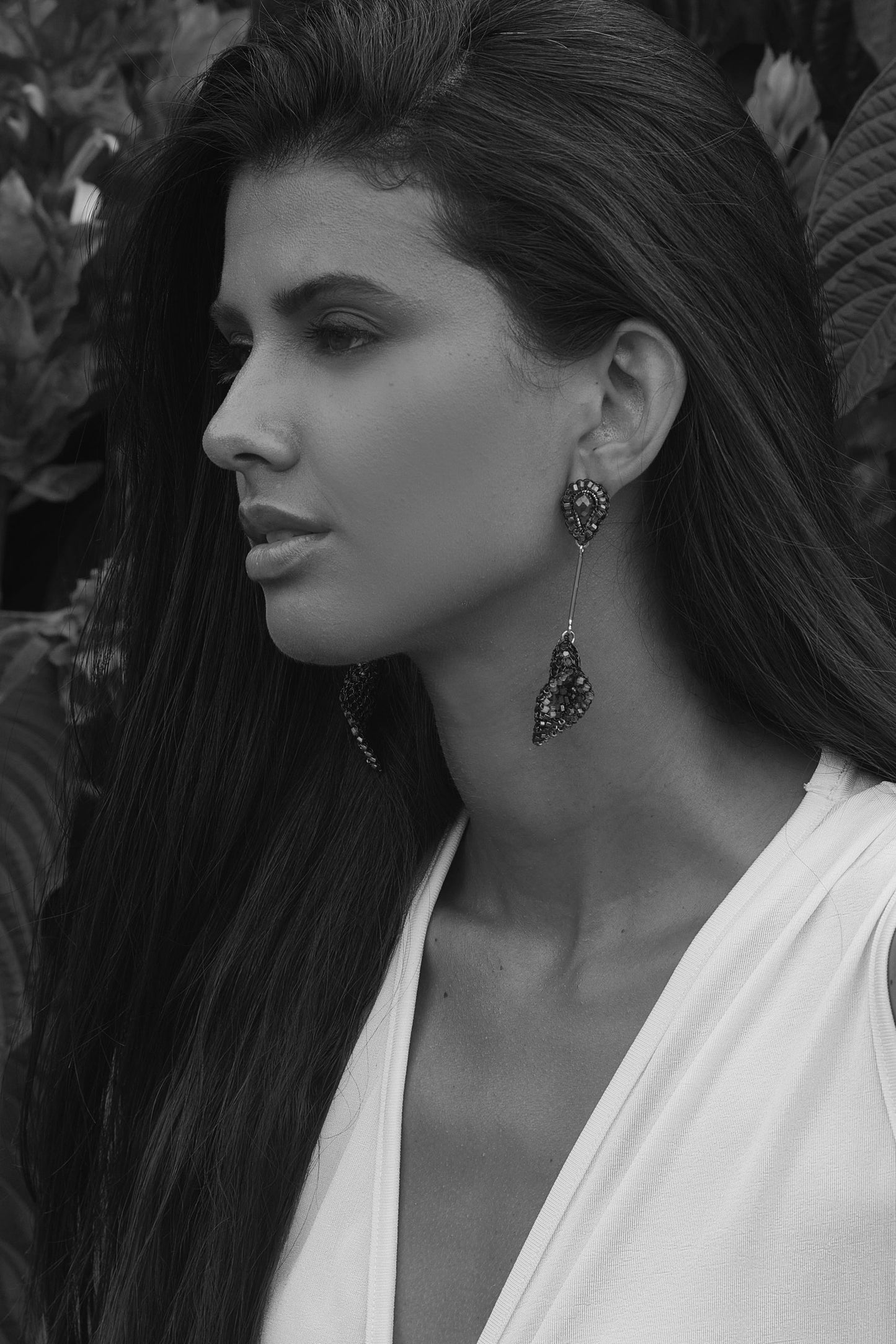 Rose Quartz Mix Tulip Handmade Crochet Earrings