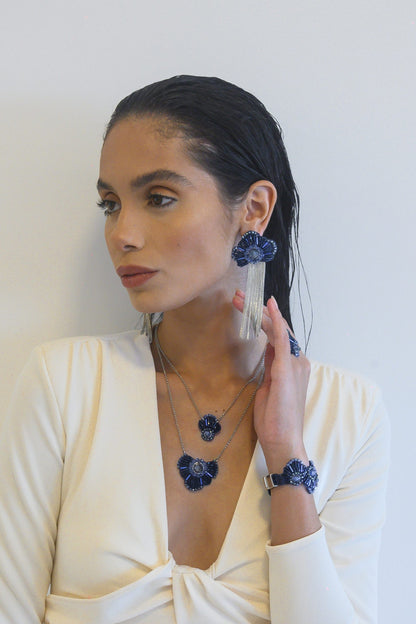 Royal Blue Mix Queen Handmade Crochet Bracelet