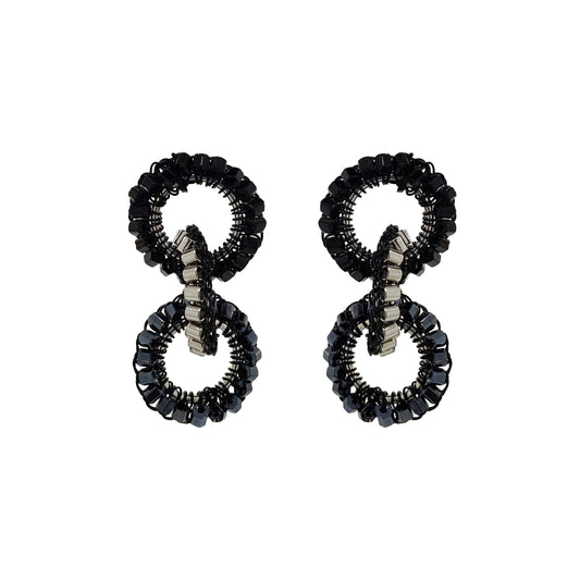 Royal Black Mix Lola Handmade Crochet Earrings