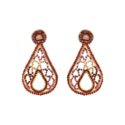 Crimson Red Mix Petra Handmade Earrings