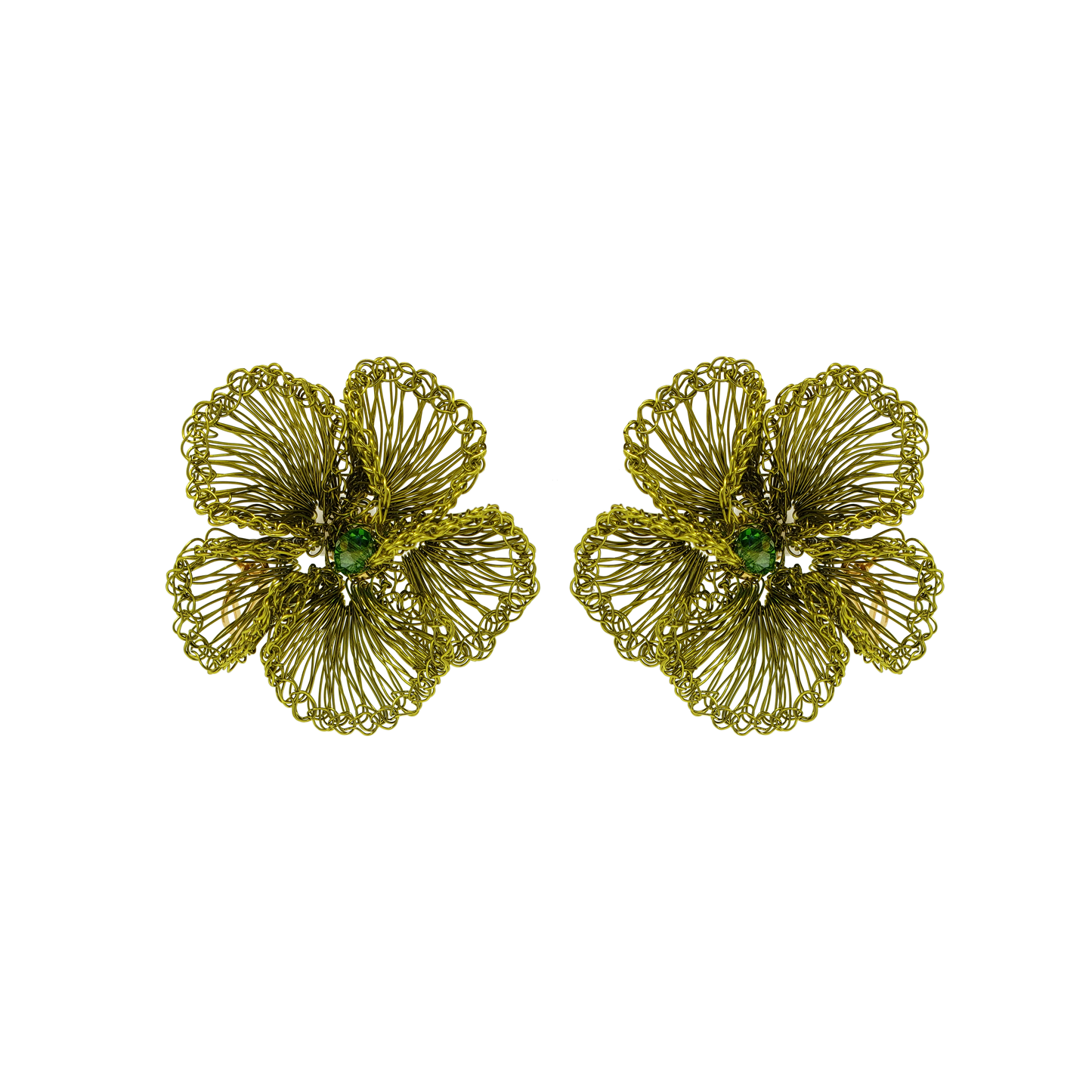 Plumeria Handmade Crochet Post Earrings