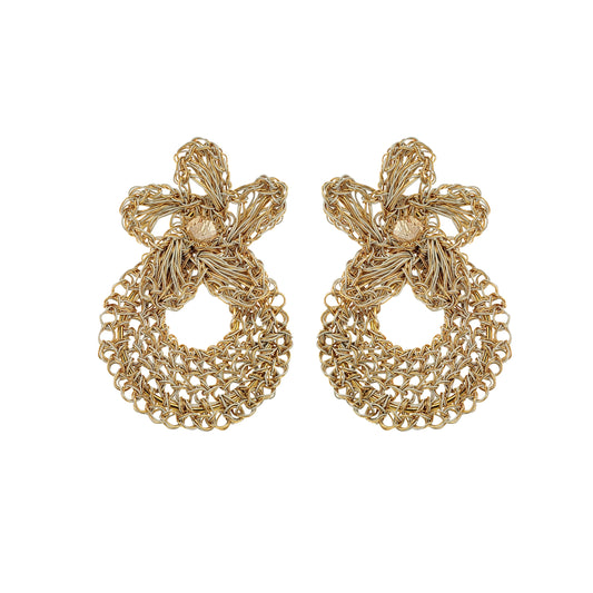 Vintage Gold Audrey Handmade Crochet Earrings