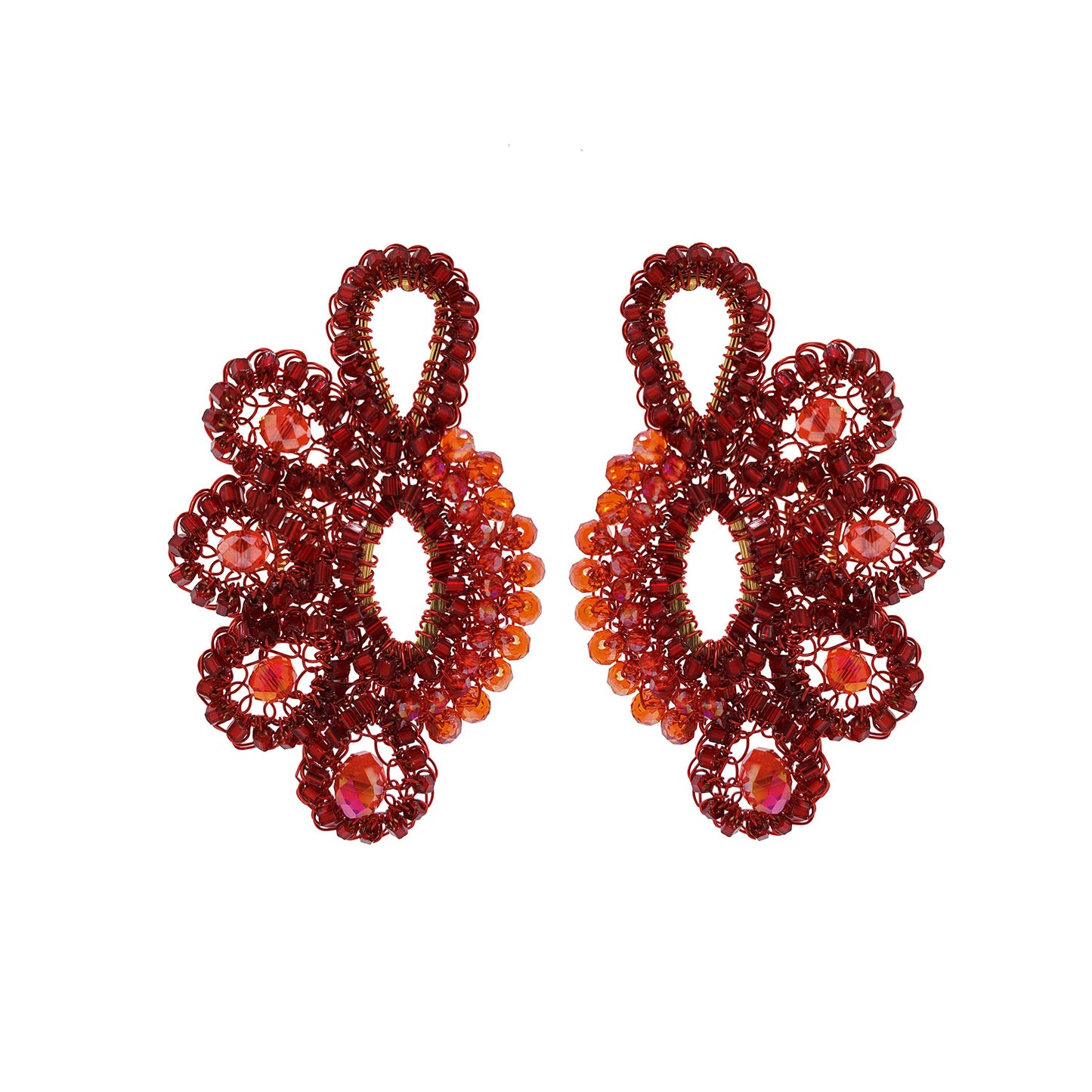 Red Velvet Avery Drop Handmade Crochet Earrings