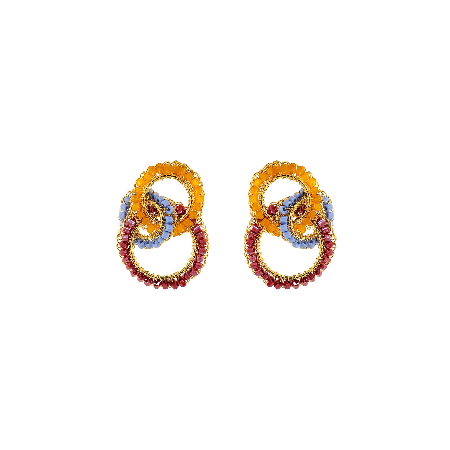 Sunrise Mix Leah Trio Handmade Crochet Earrings