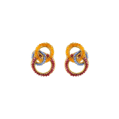 Sunrise Mix Leah Trio Handmade Crochet Earrings
