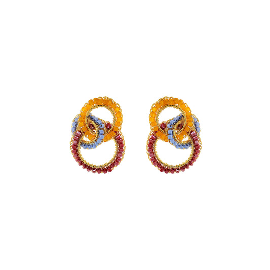 Sunrise Mix Leah Trio Handmade Crochet Earrings